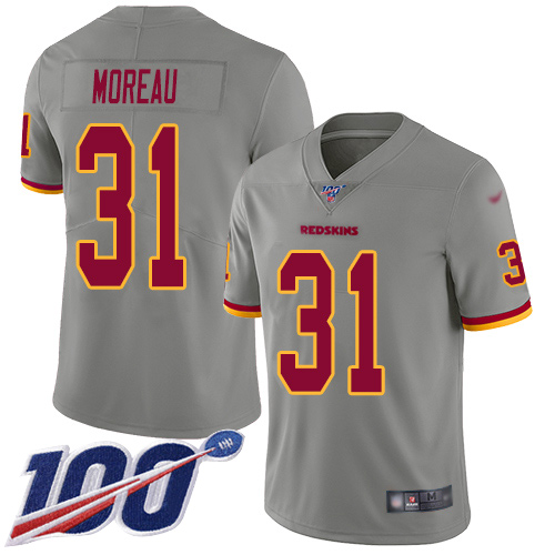 Washington Redskins Limited Gray Men Fabian Moreau Jersey NFL Football #31 100th Season Inverted->washington redskins->NFL Jersey